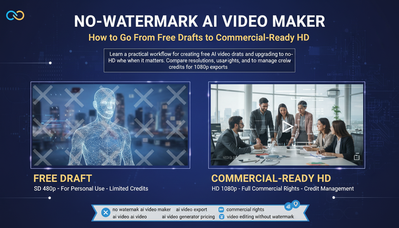 No-Watermark AI Video Maker: How to Go From Free Drafts to Commercial-Ready HD